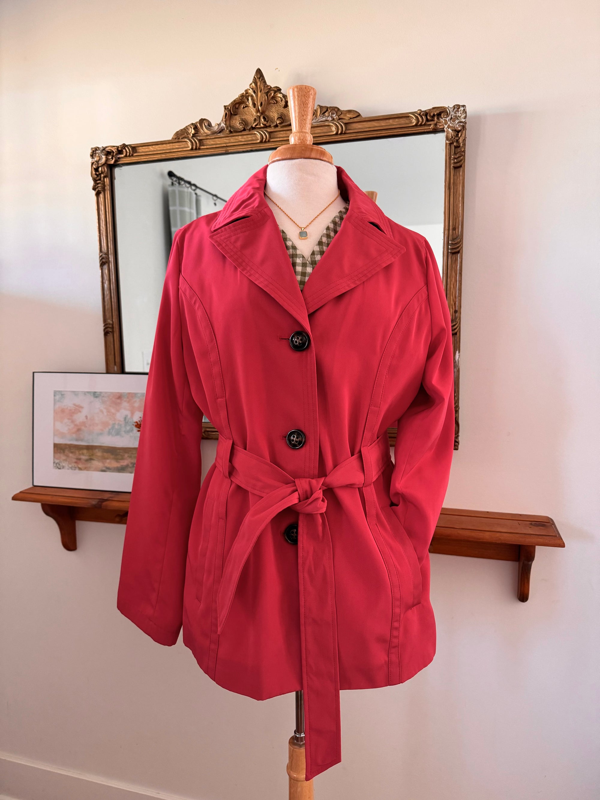 Secondhand Hot Pink Belted Trench Coat | ESPRIT Size L