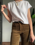 Olive High Rise Corduroy Flare