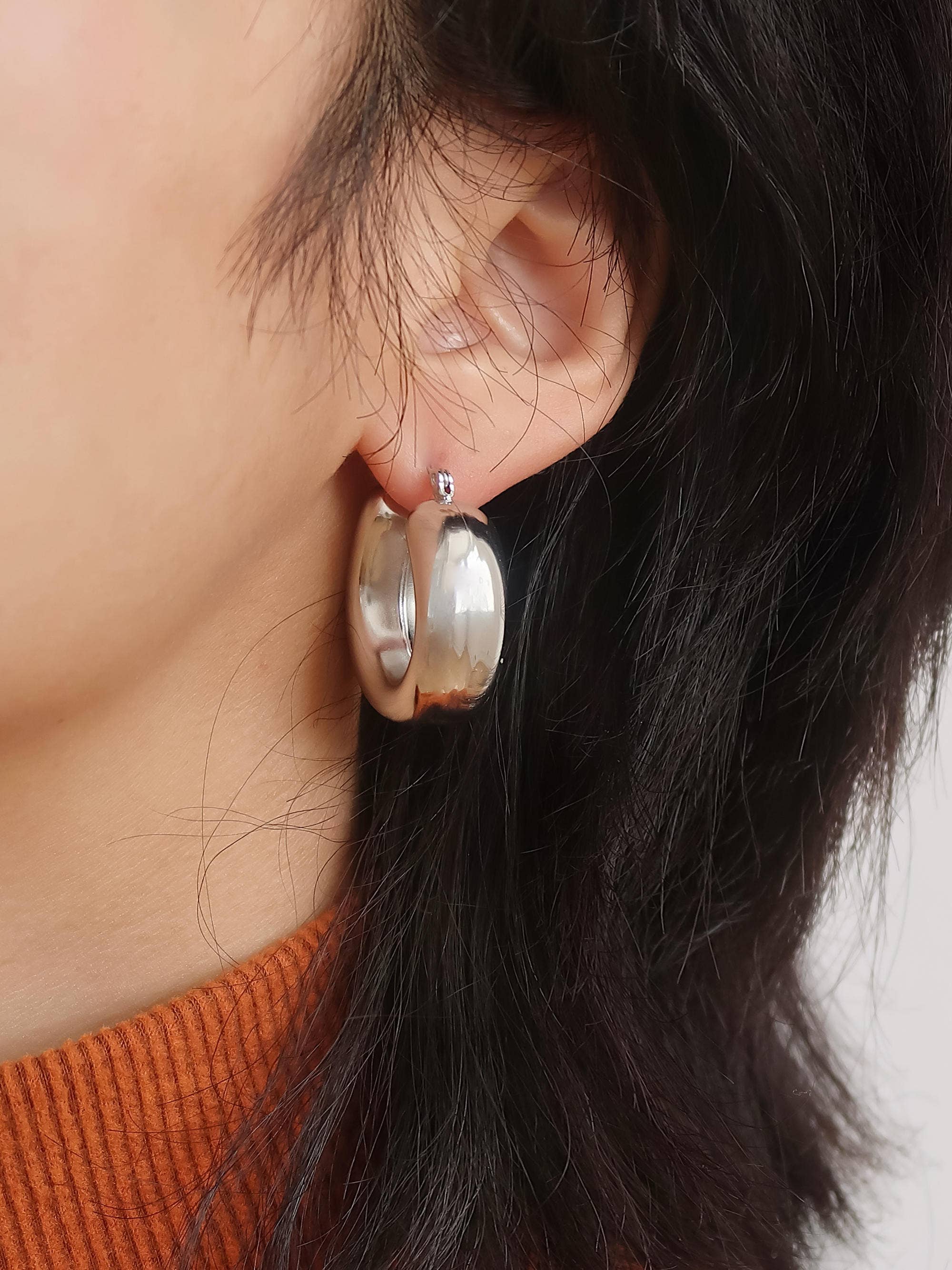 Silver Bubble Hoop Earring | 18K Gold-Plated