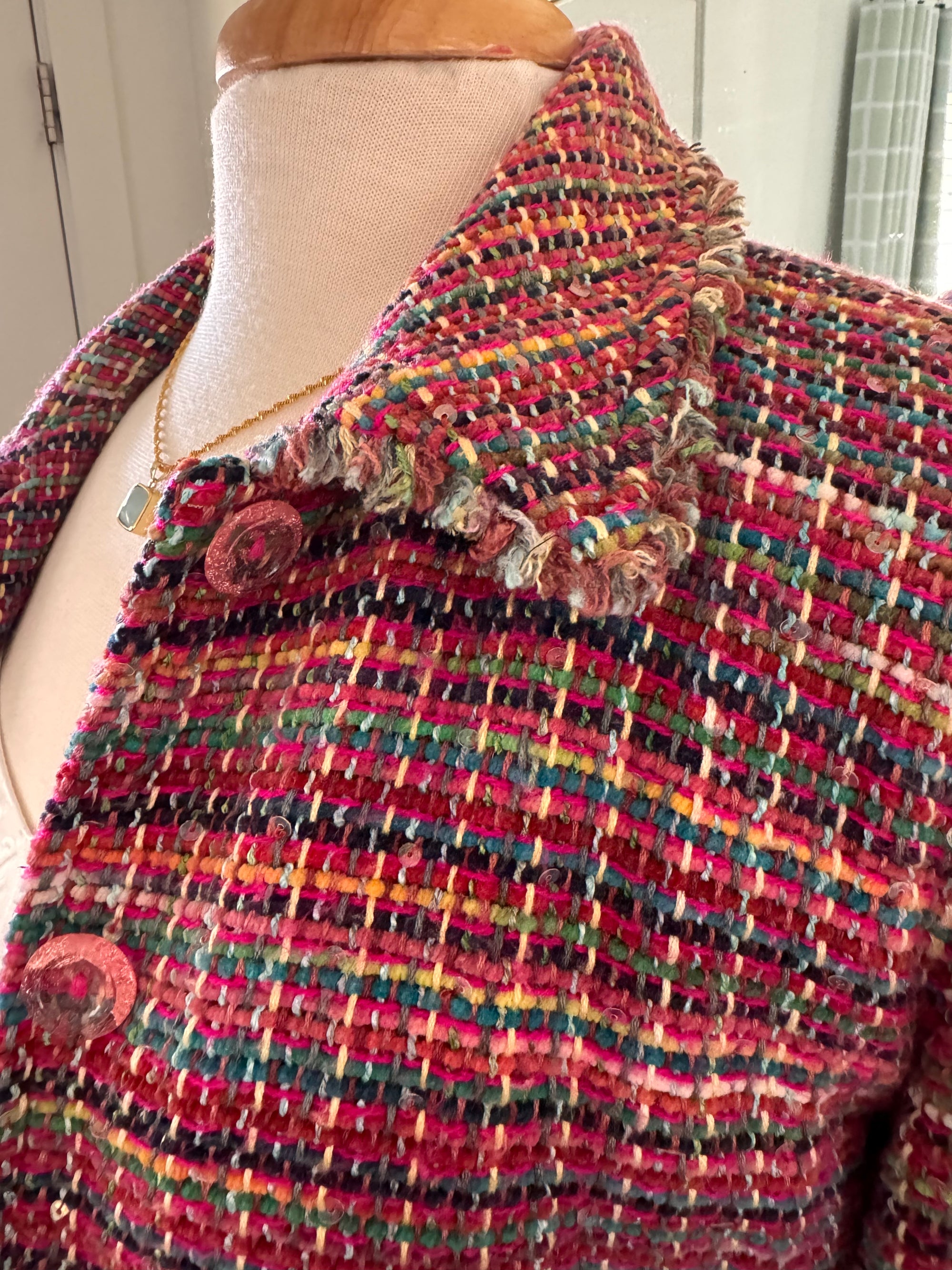 Vintage Colorful Tweed Blazer Jacket | ANAGE Brand Size XS