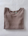Vintage Brown Striped Cotton Blend Tank | Size XL