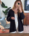 Vintage Oversized Natural Fiber Knit Cardigan | Size 1X