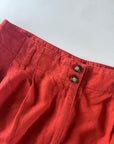 Vintage High-Rise Linen Blend Pleat Front Shorts | Size 14