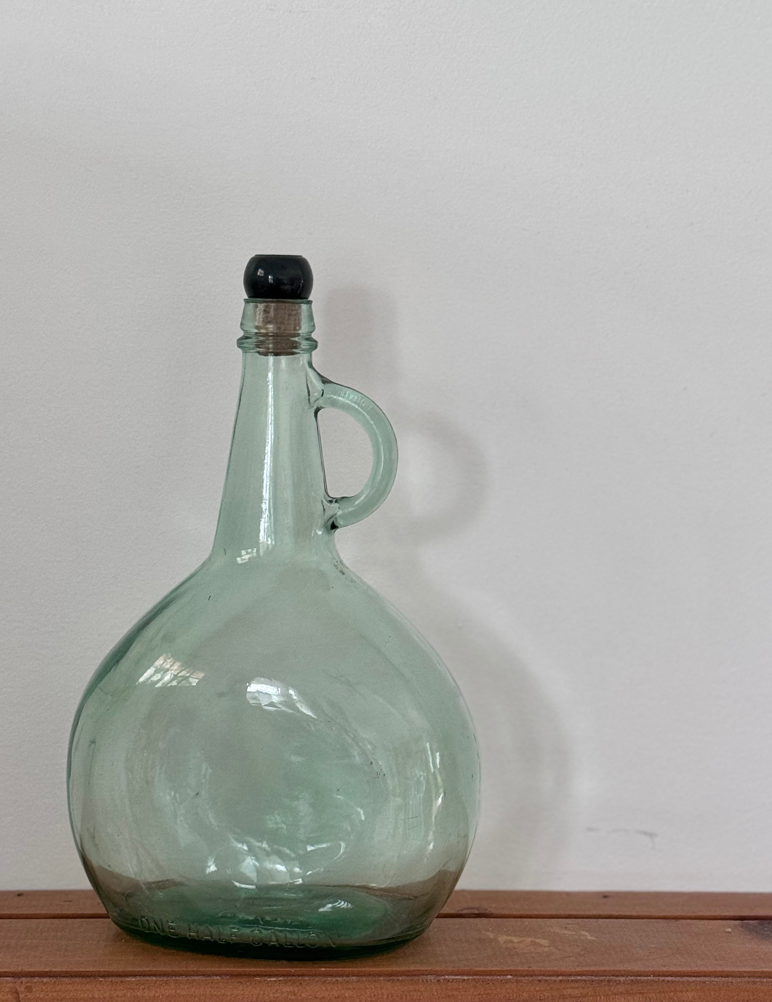 Vintage Green Glass Wine Jug  Coill