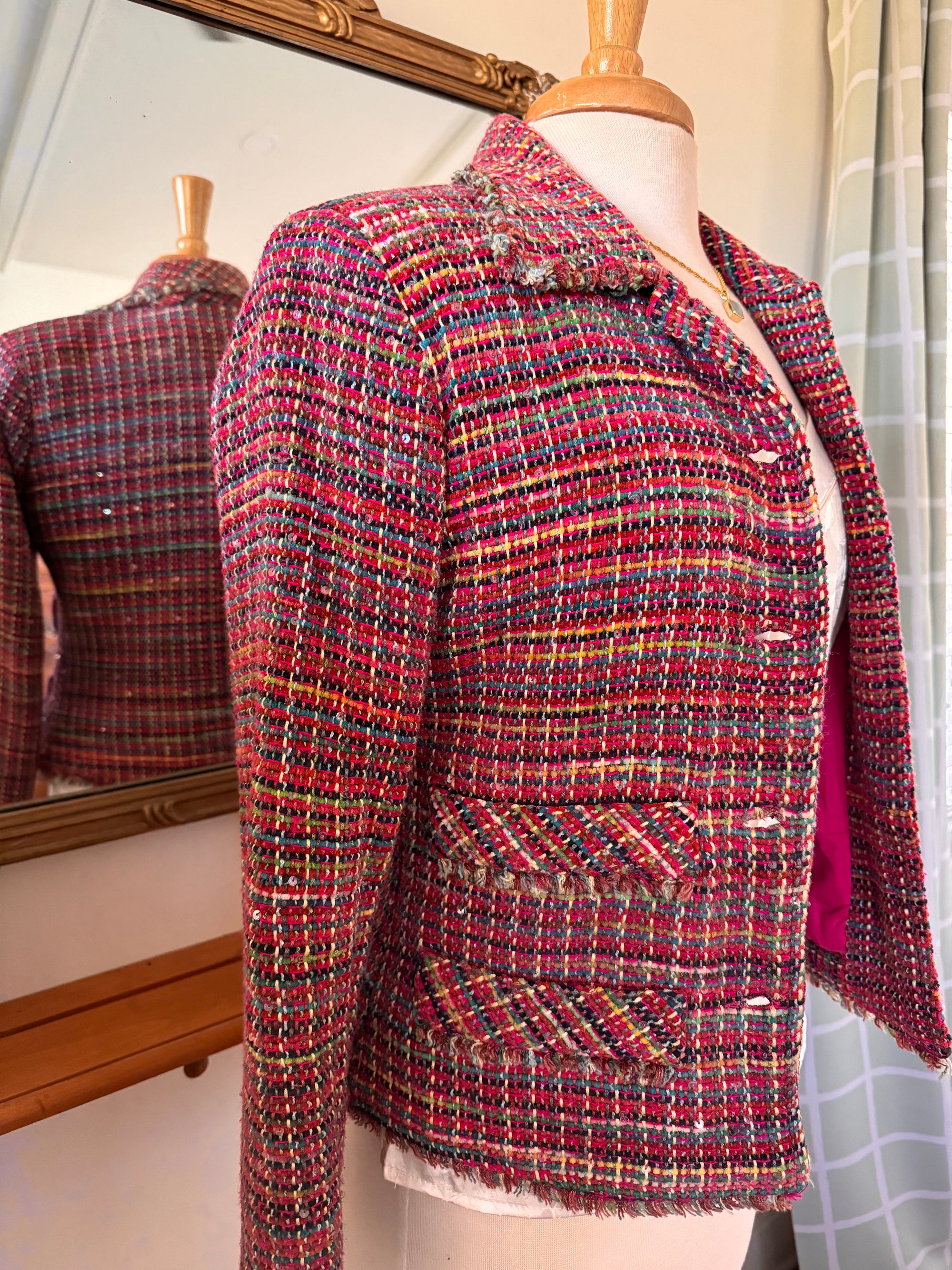 Vintage Colorful Tweed Blazer Jacket | ANAGE Brand Size XS