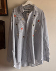 Vintage Navy Striped Applique Americana Shirt | Size 1X