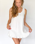 Vintage White Whimsy Cotton Dress | Size S