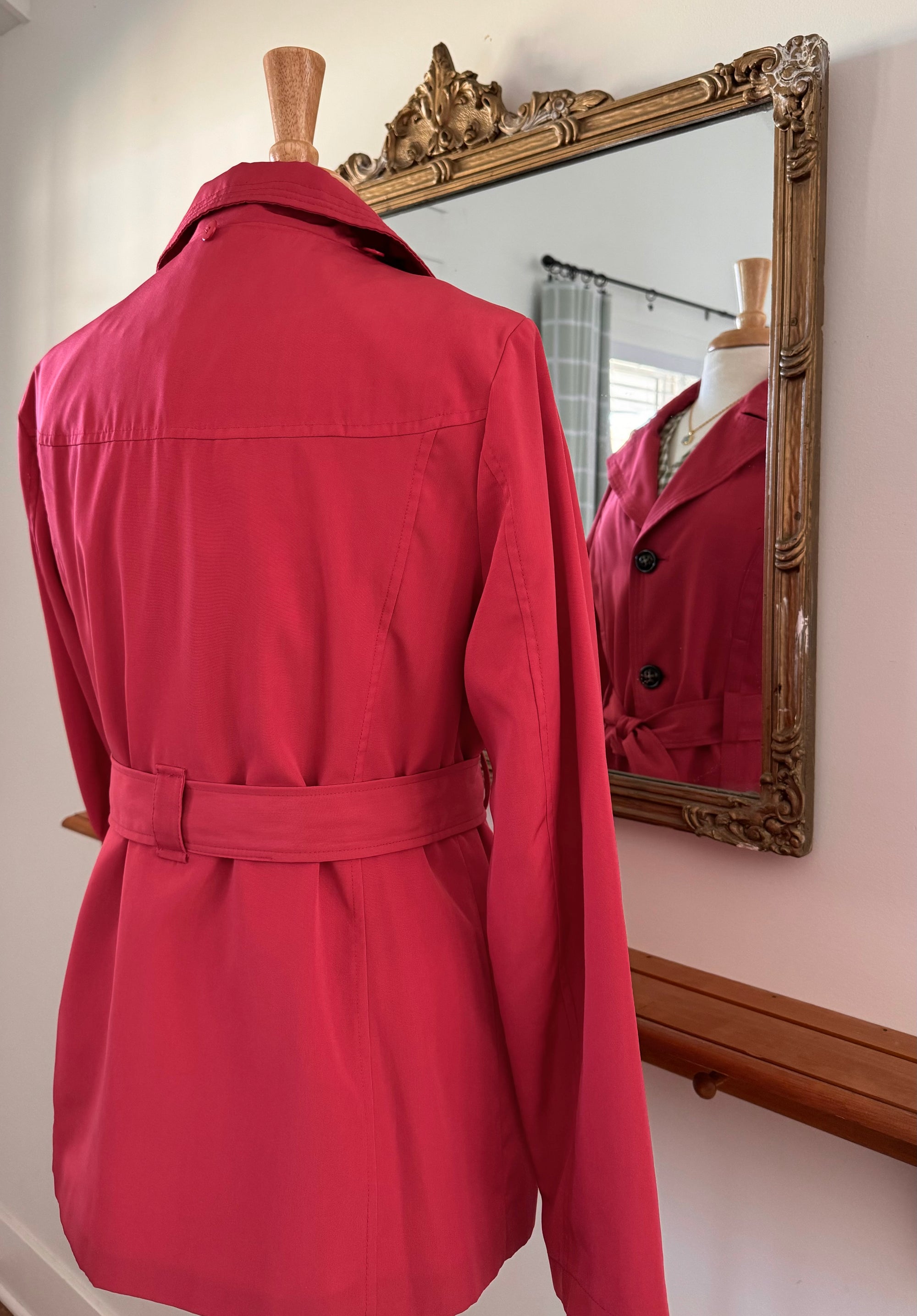 Secondhand Hot Pink Belted Trench Coat | ESPRIT Size L