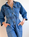 Vintage 80’s Utility Denim Jumpsuit | Size S/M