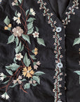 Vintage Black Embroidered Vest | Size M/L