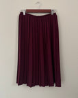Vintage Burgundy Pleated Midi Skirt | Sz 8