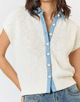 New | Drew Contrast Knit Top (S-L)