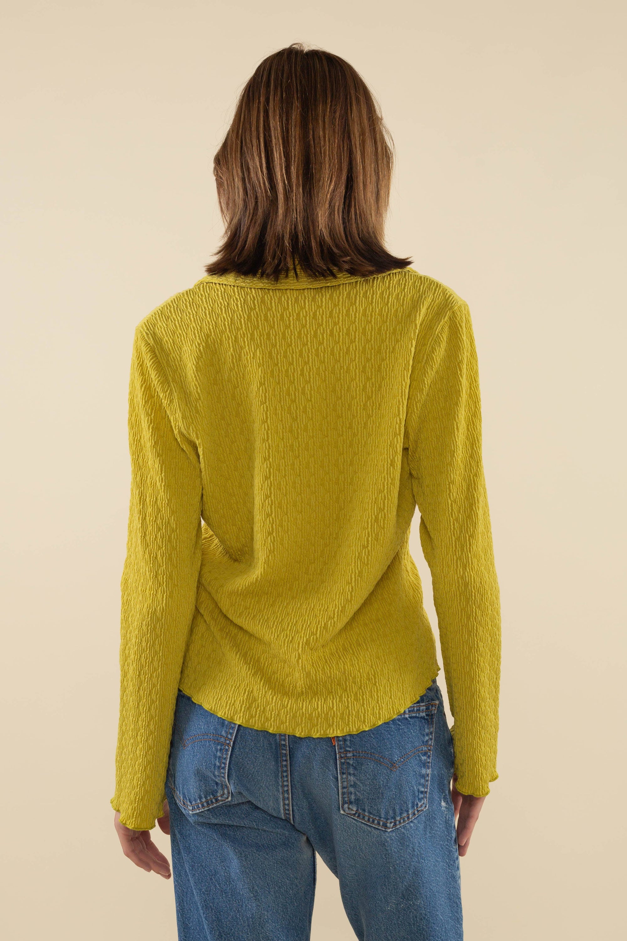 Becca Collared Button Down Textured Knit Shirt