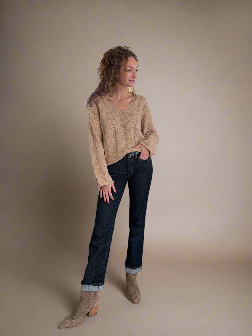 Taupe Cable Knit Sweater