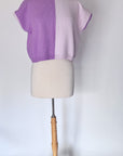 New | Lilac Color Block Cotton Knit Top