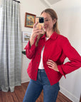 Preloved Textured Red Jacket | Size L