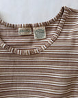 Vintage Brown Striped Cotton Blend Tank | Size XL