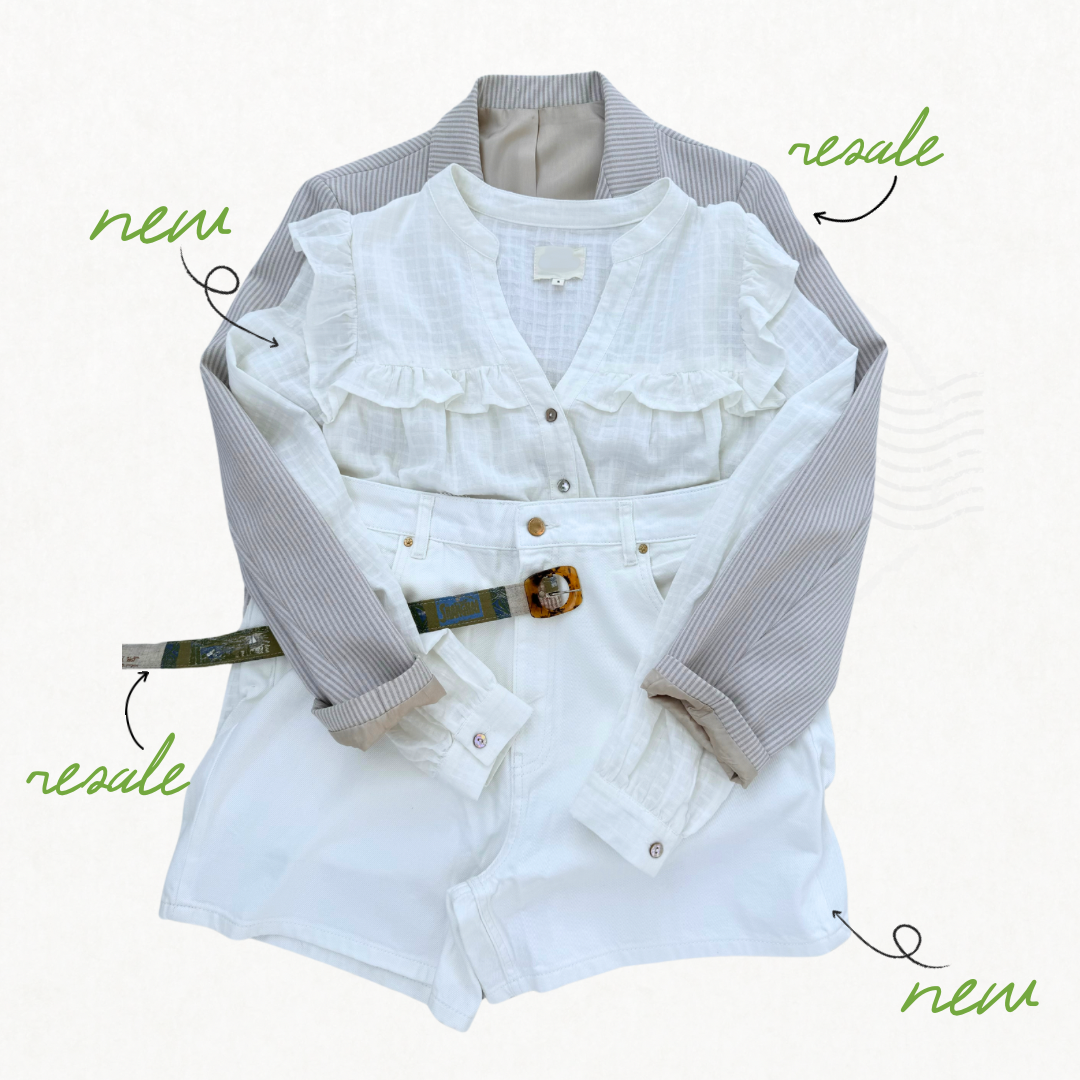 Vintage Natural Pinstripe Blazer | Size 14