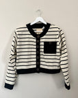 Vintage Striped Cardigan Top | Size M