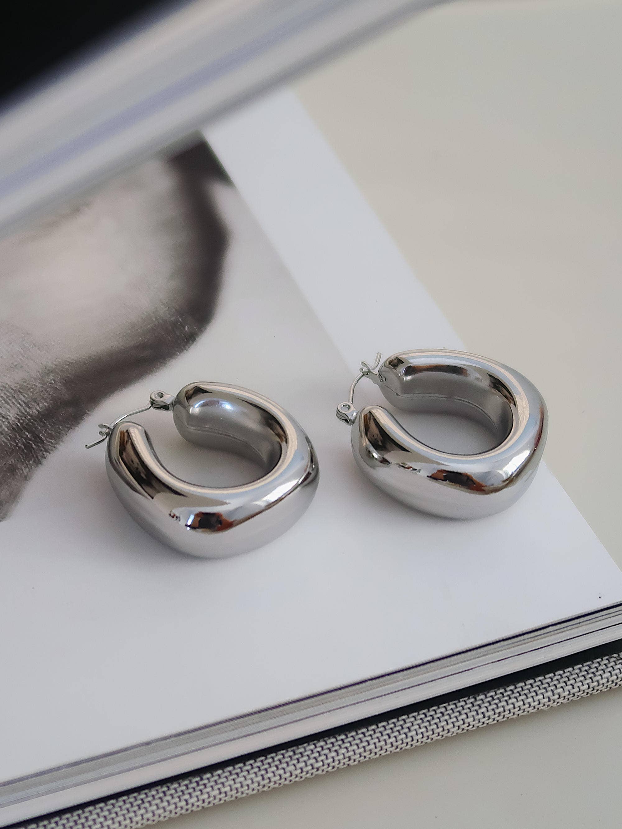 Silver Bubble Hoop Earring | 18K Gold-Plated