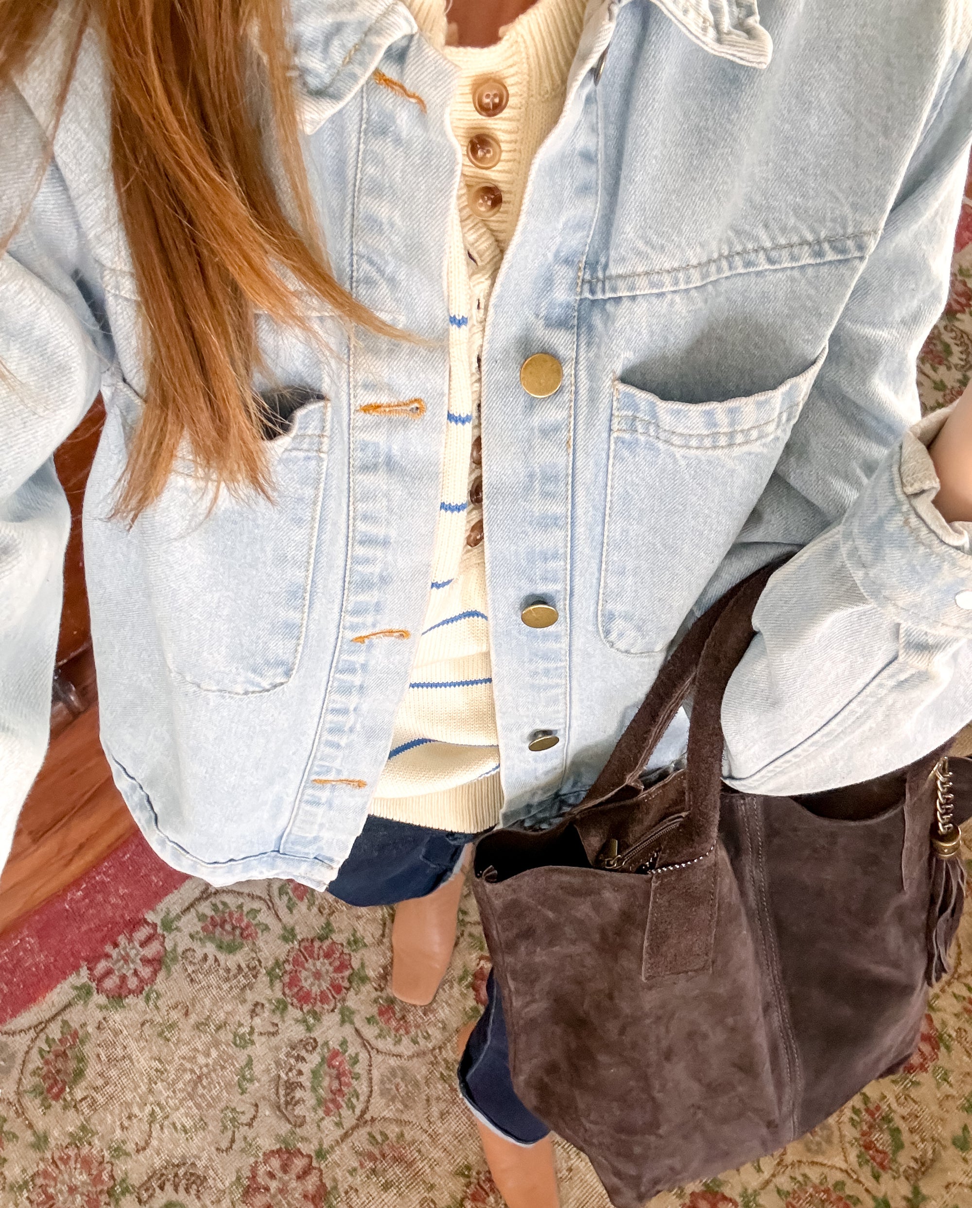 New | Blue Striped Henley Sweater