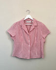 Vintage Pink & Red Stripe Top