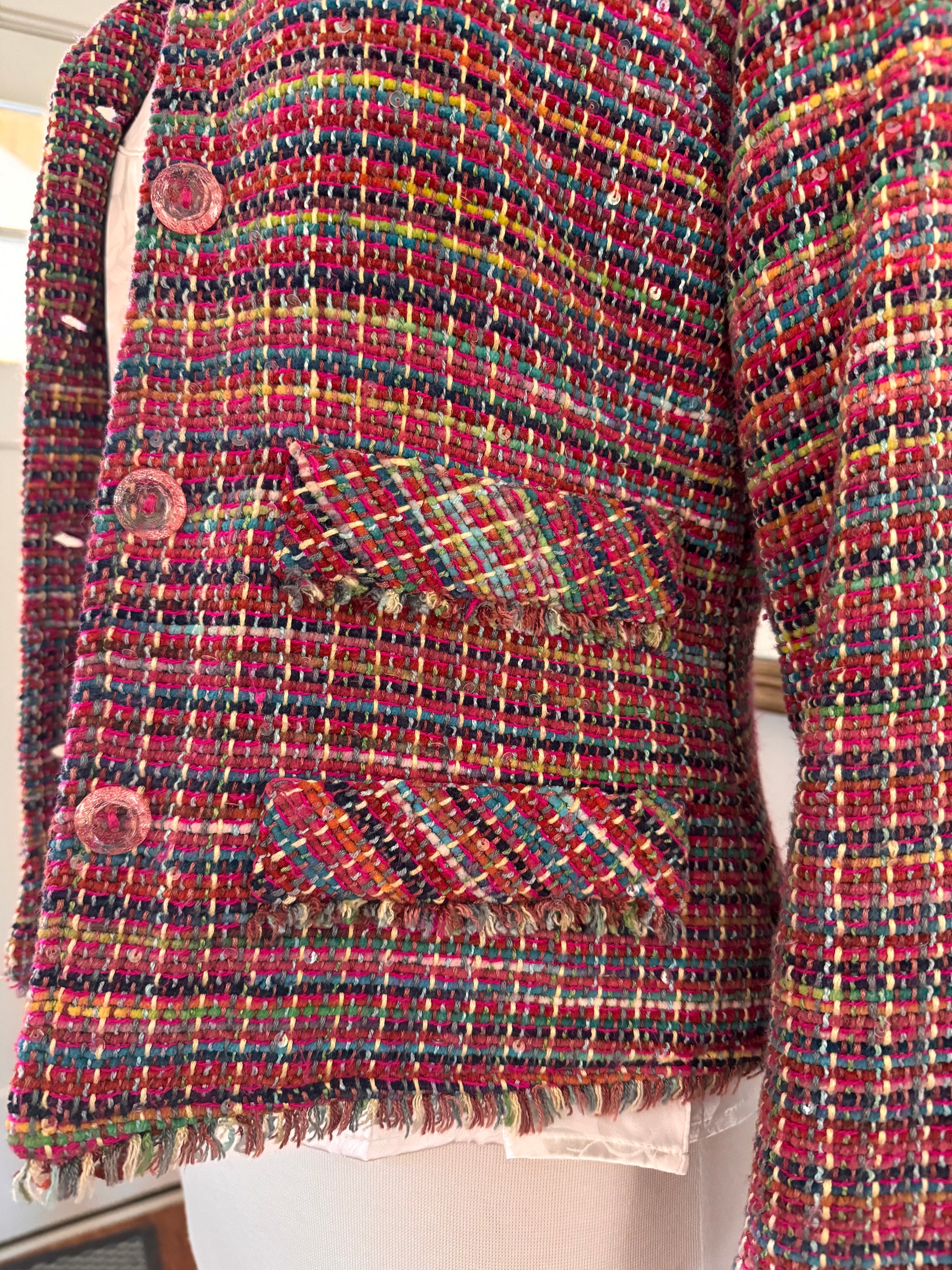 Vintage Colorful Tweed Blazer Jacket | ANAGE Brand Size XS