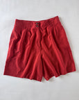 Vintage High-Rise Linen Blend Pleat Front Shorts | Size 14