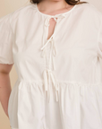 New | Plus Size Cotton Front Tie Top