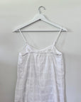 White Pleat Front Cotton Tank | Size XS