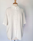 Vintage Ivory Embroidered Floral Blouse | Size 3X