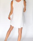 Vintage White Whimsy Cotton Dress | Size S