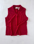 Vintage Sleeveless Collared Knit Top | Size M