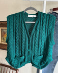 Vintage Cheryl Tiegs Dark Green Teal Knit Vest