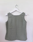 Vintage Sage Linen Embroidered Tank | Size S