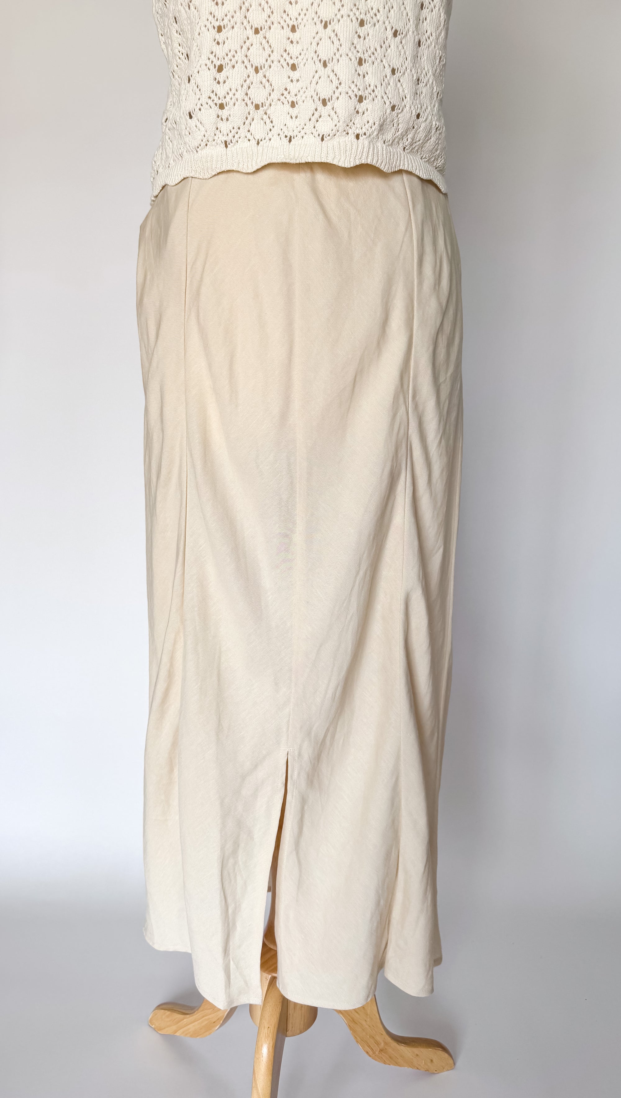 Vintage Linen Blend Midi Skirt NWT | Size L