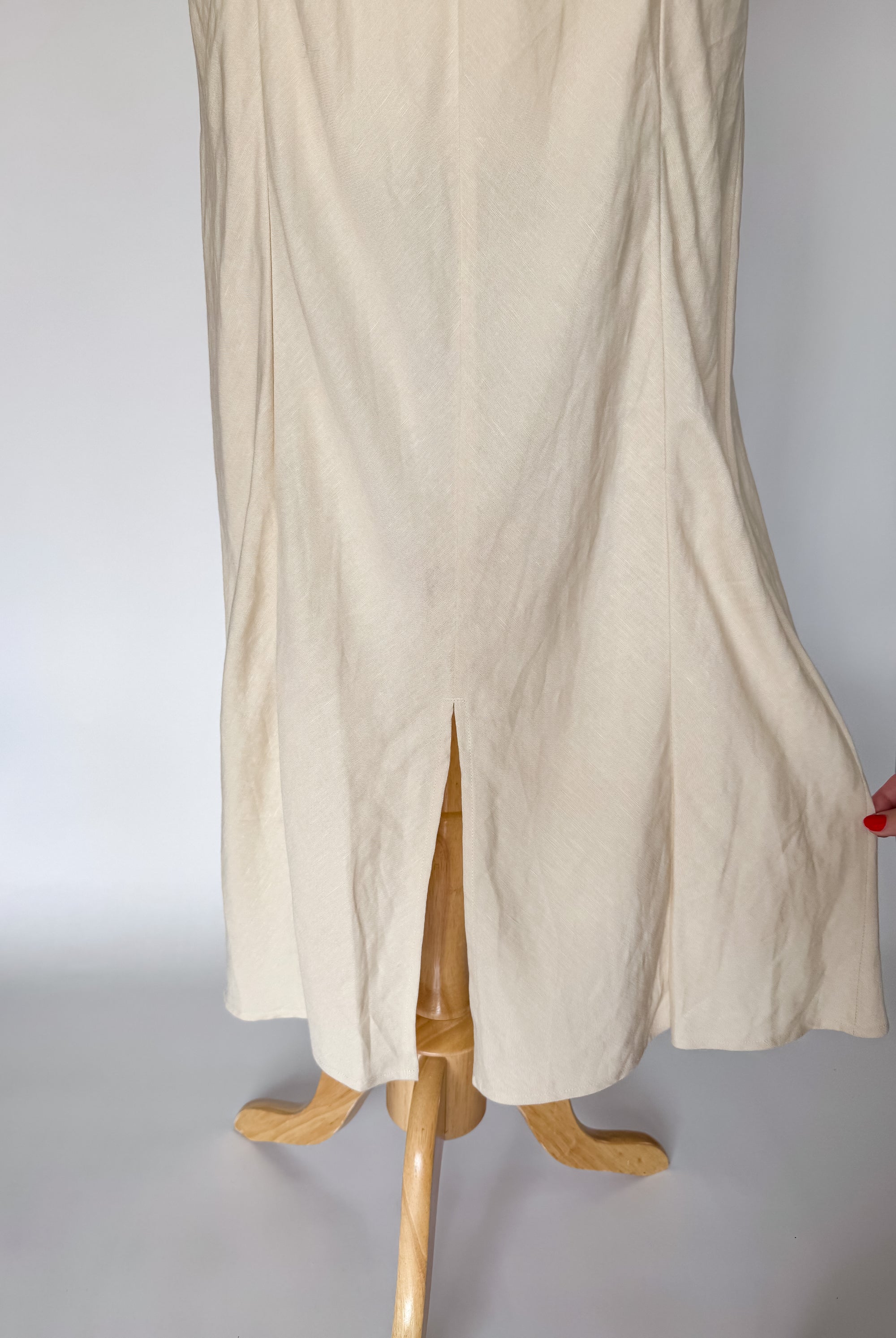 Vintage Linen Blend Midi Skirt NWT | Size L