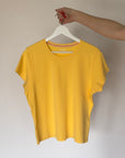 Preloved Yellow Cotton Tee | Size XL