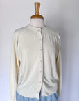 Vintage Cream Cardigan with Pearl Buttons | Size M