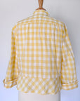 Vintage Yellow Gingham 3/4 Sleeve Top | XL