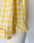 Vintage Yellow Gingham 3/4 Sleeve Top | XL