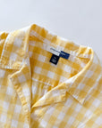 Vintage Yellow Gingham 3/4 Sleeve Top | XL