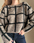 Cropped Grid Sweater