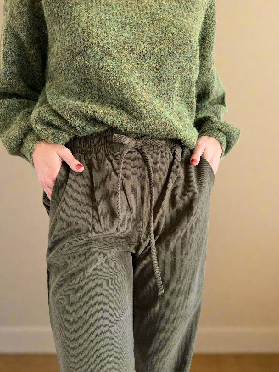 Callie Corduroy Elastic Waist Pants