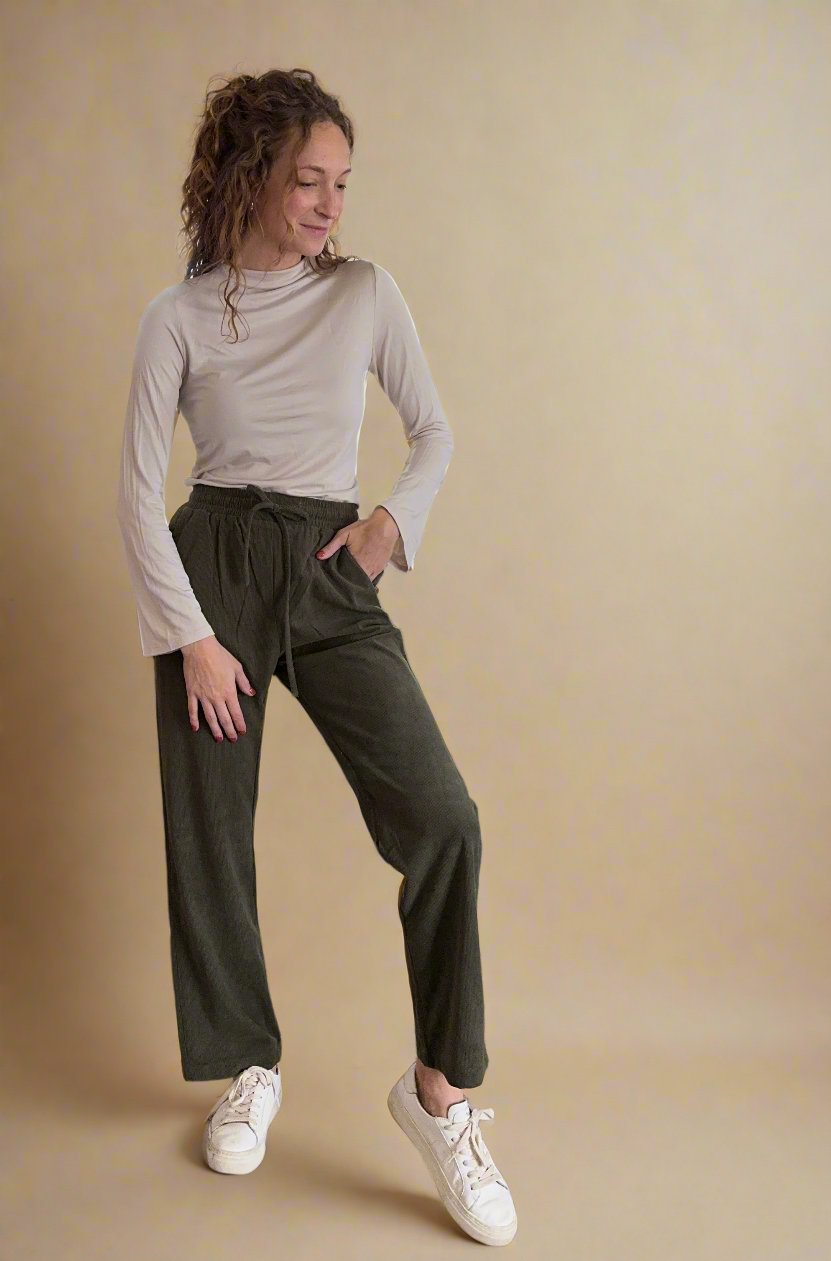 Callie Corduroy Elastic Waist Pants