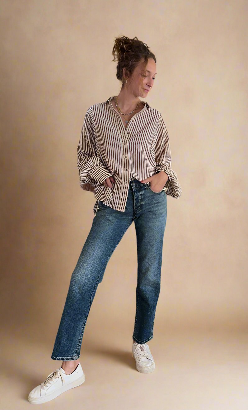 Sadie Textured Stripe Top