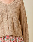 Taupe Cable Knit Sweater
