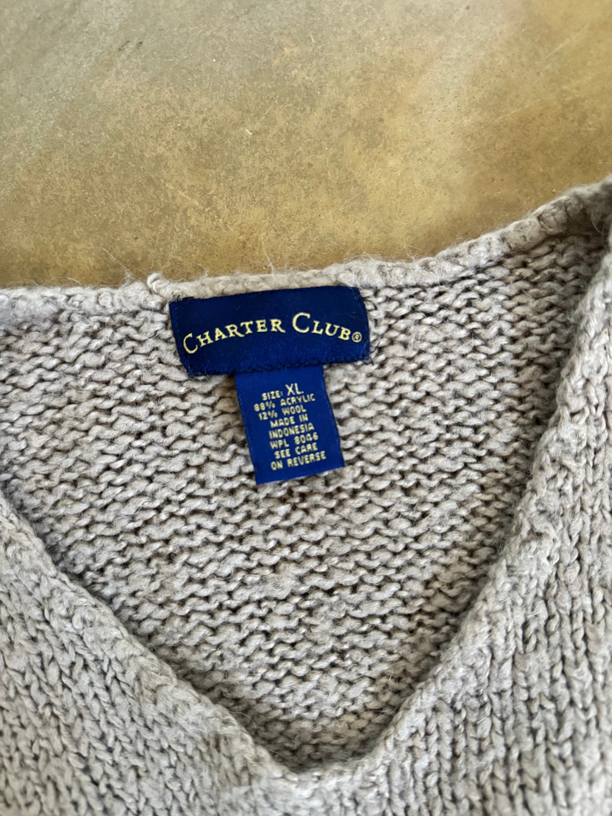 Preloved Tan Chunky Knit Sweater