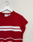 Vintage Red and White Stripe Knit Top