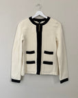 Preloved Cream and Black Knit Blazer | Size S